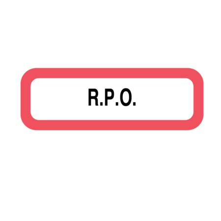 Position Labels - R.P.O. 1/2 X 1-1/2 White W/Red & Black